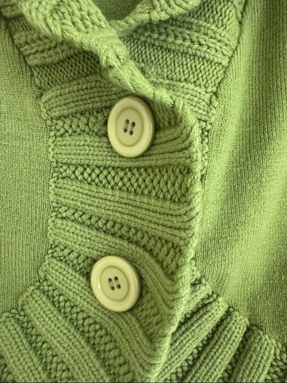 It's Our Time Green Shawl-Collar Button Cardigan - Picture 3 of 4